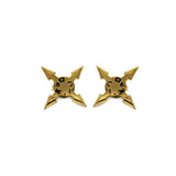 4 point throwing star earrings, ninja earrings, Japanese earrings