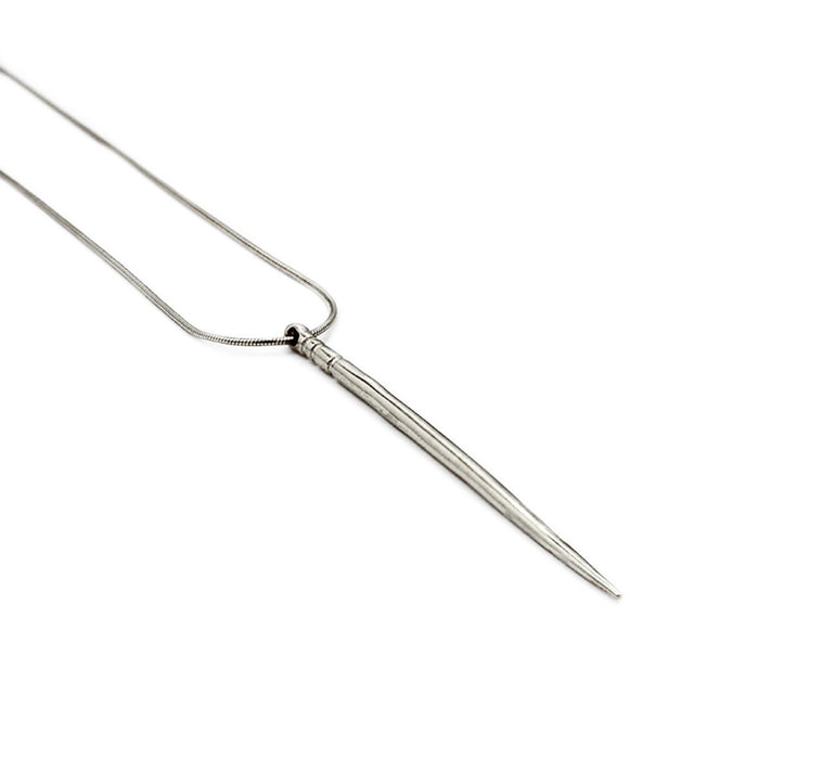 toothpick pendant, silver mens necklace, mens jewelry, mens chain, silver mens chain