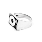 angle of the Turntable Ring in silver from the han cholo jewelry collection