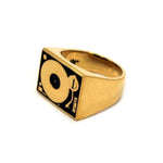 angle of the Turntable Ring in gold from the han cholo jewelry collection