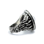 left side of the Ufo Ring in silver from the han cholo alien collection