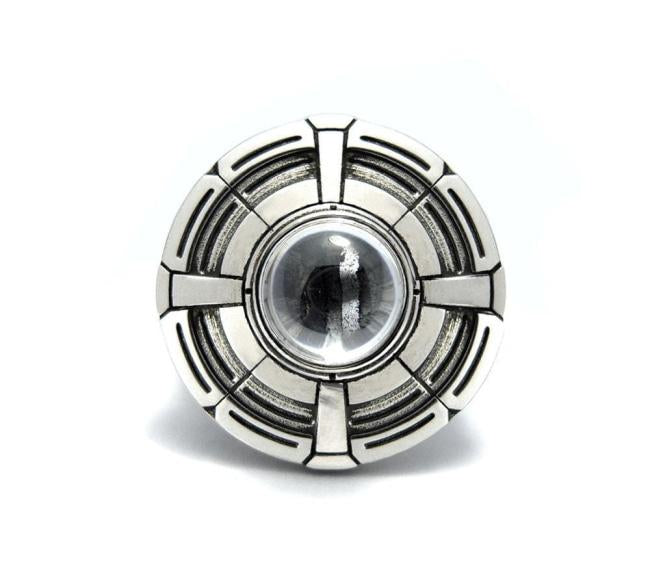 front of the Ufo Ring in silver from the han cholo alien collection