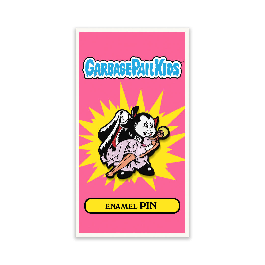 gpk enamel pins, garbage pail kids merch, gpk pins, vampire pin