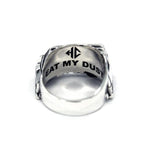 back of The Van Damn Ring in silver form the han cholo cruising collection