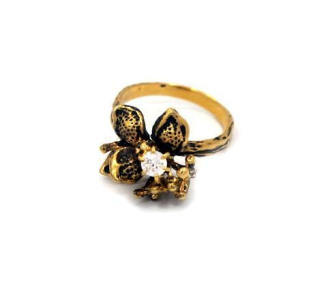 Weeping Willow Ring, Flower Ring, Stone Flower Ring, Flower Jewelry, willow ring, willow jewelry