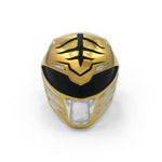 front view of the mighty morphin power rangers white ranger ring on a white background