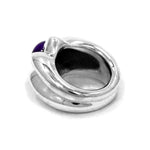 3/4 back of the Wizard Ring in silver from the han cholo fantasy collection